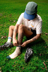 'Rhythm' Striped Socks - Antibiotic Smile & Solevenir Collab (Peach)