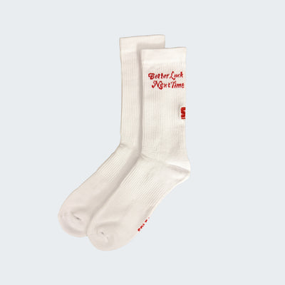 Better Luck Next Time socks (white)