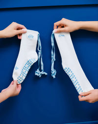 Stage-Ready Set ✦ Ballet Grip Socks + Ruff-Ruff Scrunchie