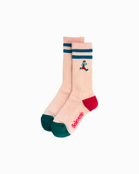 'Rhythm' Striped Socks - Antibiotic Smile & Solevenir Collab (Peach)