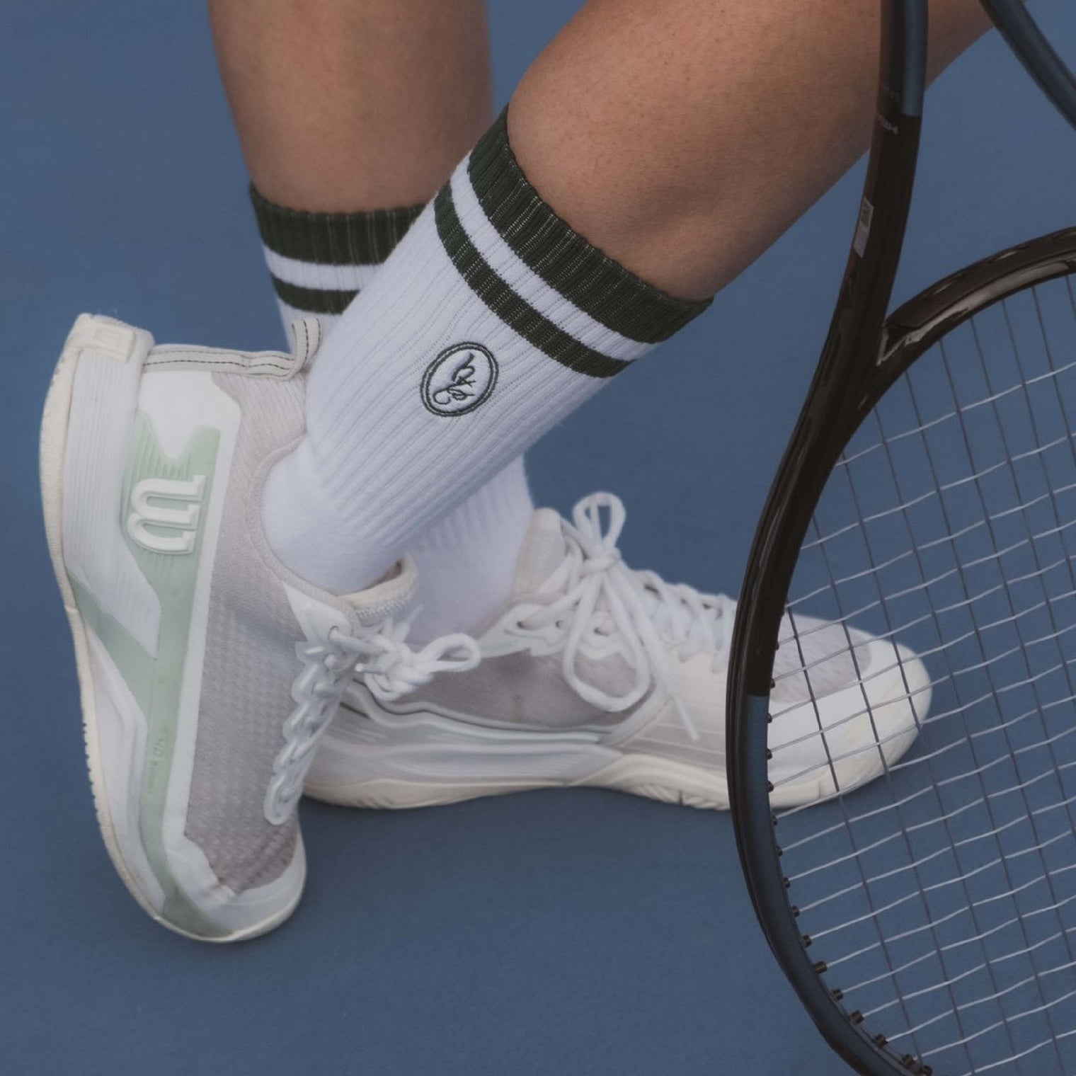 HAFADAI x Solevenir Striped Socks - White/Field Green